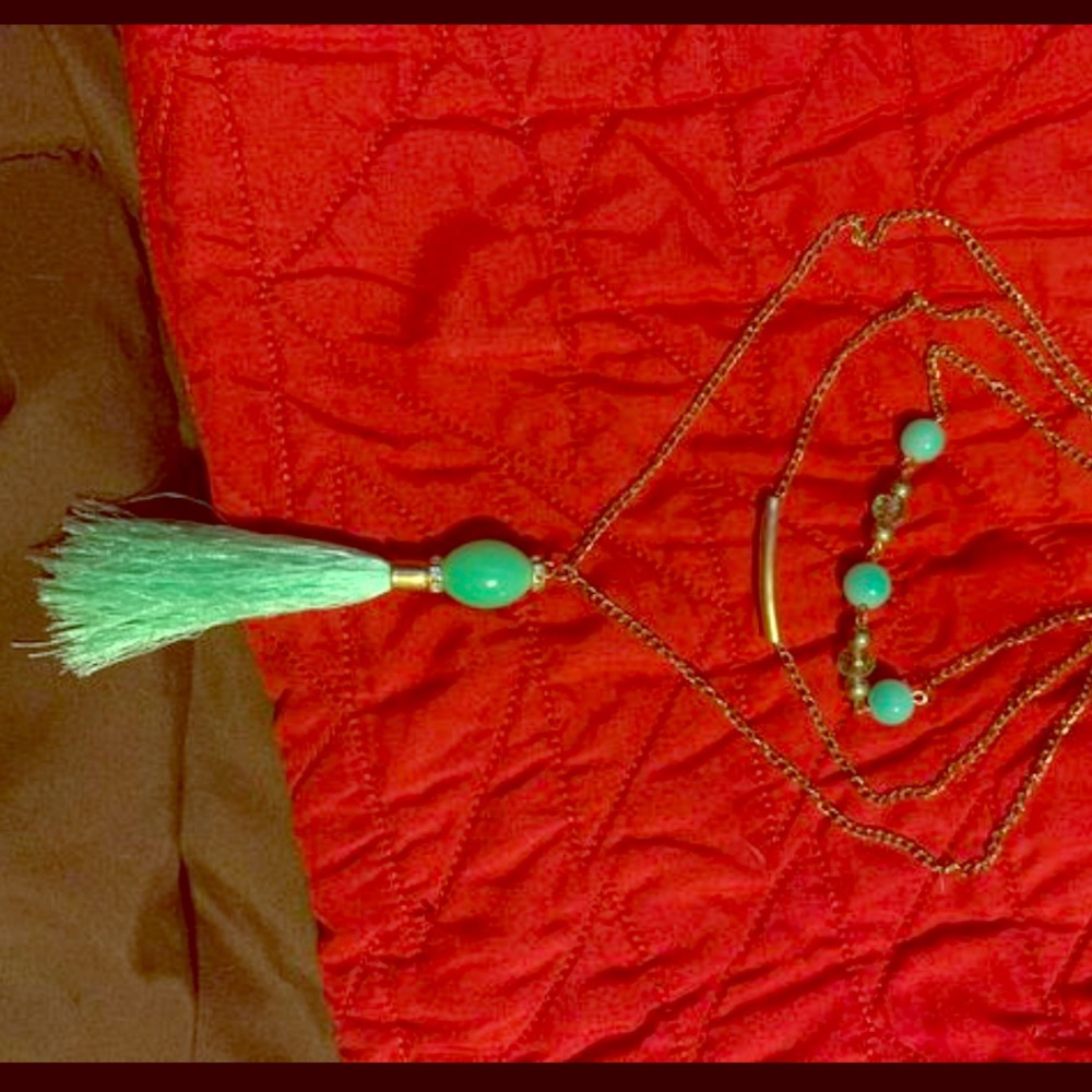 Teal multi layer necklace